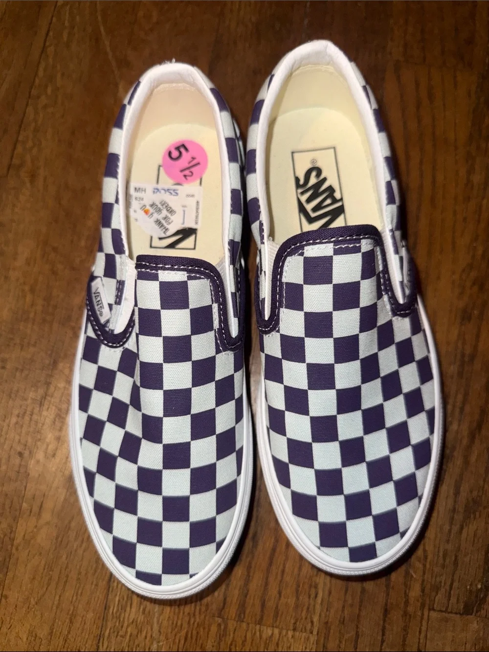 •VANS•NWT MIST BLUE & GOTHIC GRAPE PURPLE CHECKERED PLATFORM STACKFORM SIZE 6.5